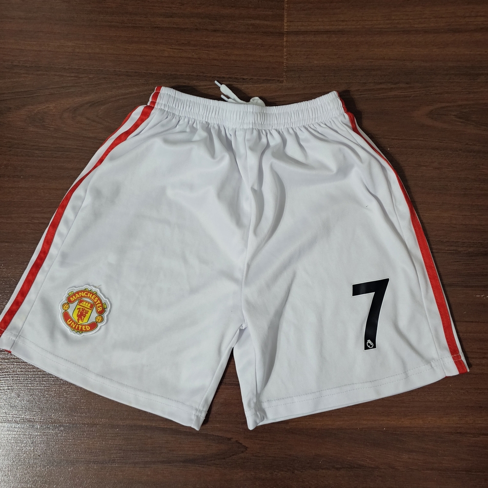 Kids White and Red Sports Shorts